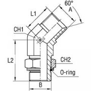 Уголок 4VO-1/4"-1/4"  BSP Ш-Ш.Г 1/4" 45°