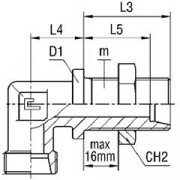 Уголок  TN118-15L DKOL Ш-Ш.Г. М22х1.5 - 90°