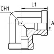 Уголок 423-04 BSP 1/4" 90° с внутренней резьбой