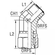 Уголок  5526-15 ORFS Ш-Г 1.7/16" - 45°