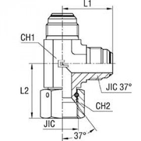 Тройник TGD-12 JIC Ш-Ш-Г 3/4"