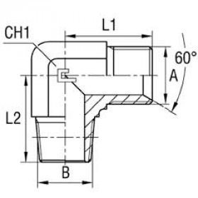 Уголок 430-08NPT FC90 BSP1/2" - NPT1/2" (302304)