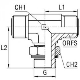 Тройник 9TOL-10-1/4" ORFS(Ш)11/16 - BSP(Ш.Г)1/4 - ORFS(Ш)11/16