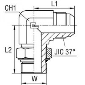 Уголок  0915-06/ST.06.06.06 JIC(Ш)9/16"-UNF(Ш)9/16"- 90°