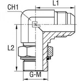 Уголок  0325-04-04/ST.05.04.04 JIC(Ш)7/16"- BSP(Ш.Г.)1/4"- 90°